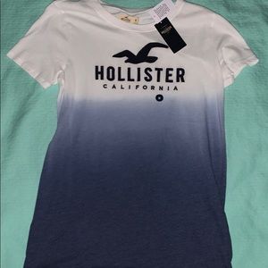 white and blue ombré t shirt